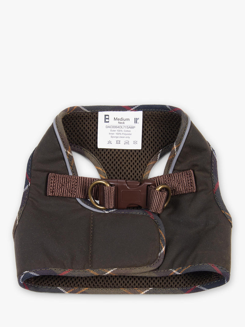 Barbour waxed cotton step in dog harness multi, UK version