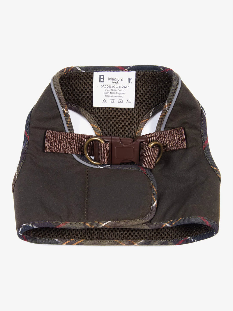 Barbour waxed cotton step-in dog harness small, imported from the UK