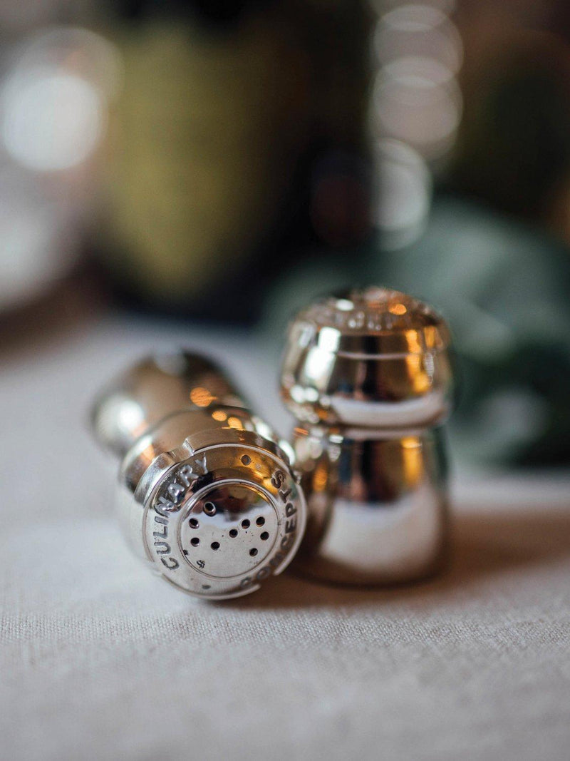 Culinary Concepts champagne cork salt and pepper shaker set (British brand)