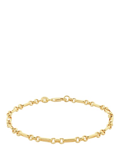 John Lewis IBB 18ct Yellow Gold Diamond Cut Figaro Belcher Chain Bracelet- Buy online at McGrocer