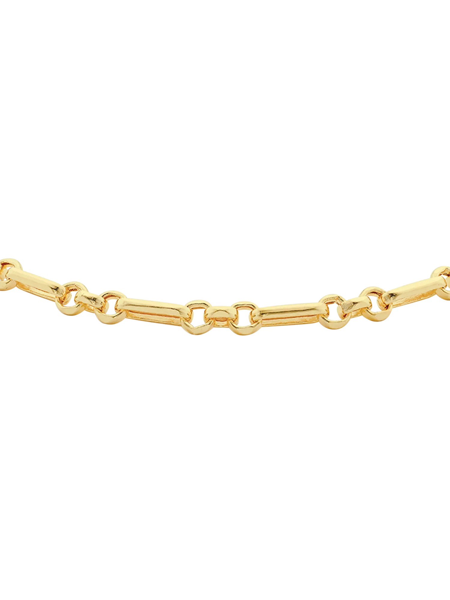 IBB 18ct yellow gold diamond cut Figaro chain bracelet 19cm (British brand)