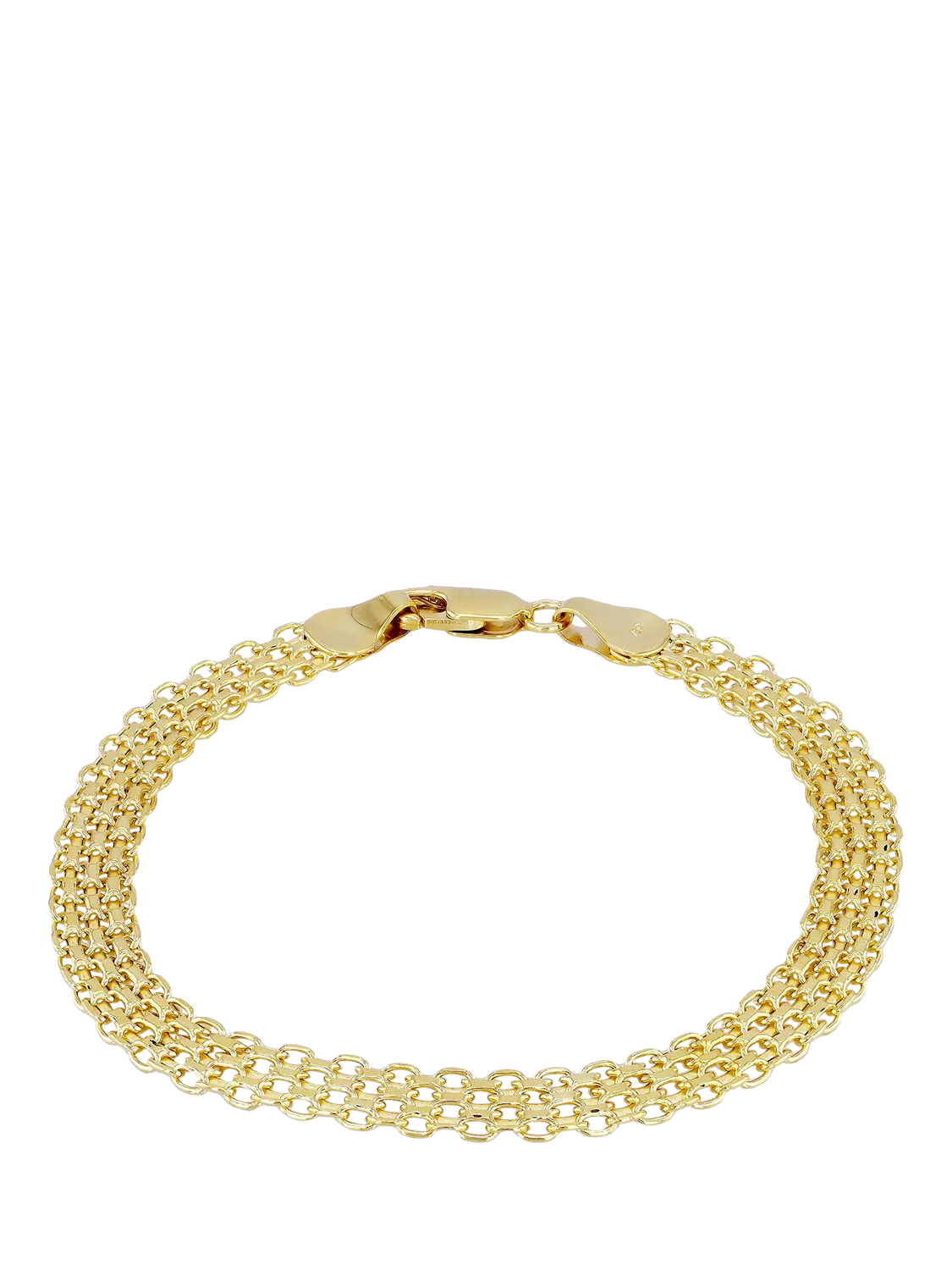 IBB 18ct gold bismark bracelet 19cm, UK version