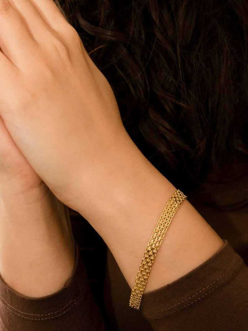 IBB 18ct gold bismark bracelet 19cm, UK version