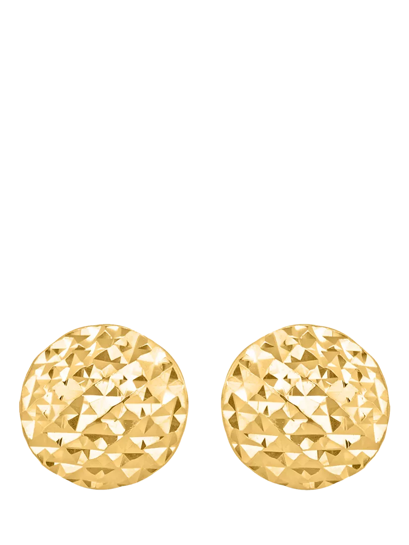 IBB 9ct yellow gold pyramid button stud earrings, UK version