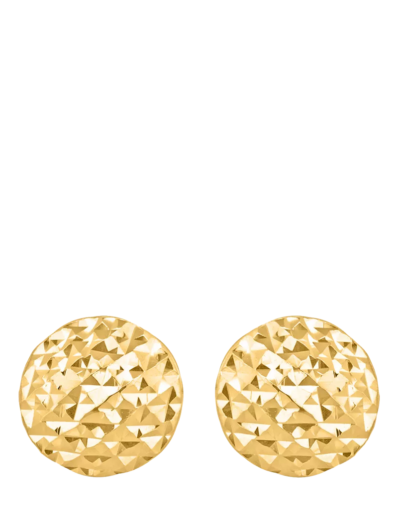 IBB 9ct yellow gold pyramid button stud earrings, UK version