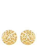 IBB 9ct yellow gold pyramid button stud earrings, UK version