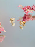 IBB 9ct yellow gold pyramid button stud earrings, UK version