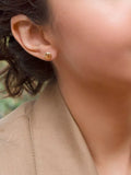 IBB 9ct yellow gold pyramid button stud earrings, UK version