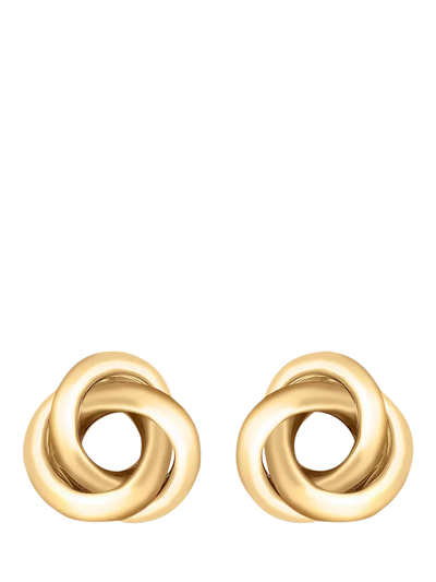 John Lewis IBB 18ct Yellow Gold Trinity Knot Stud Earrings- Buy online at McGrocer