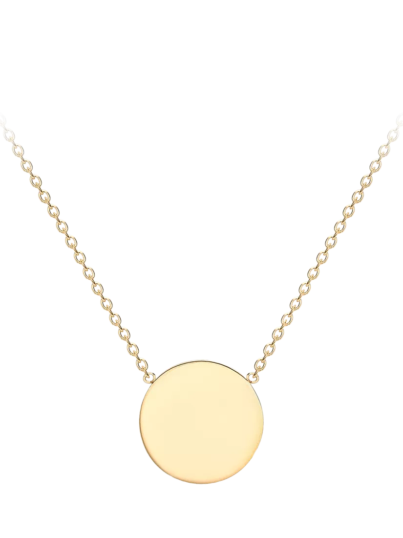 IBB gold disc pendant necklace 9ct 43cm, imported from the UK