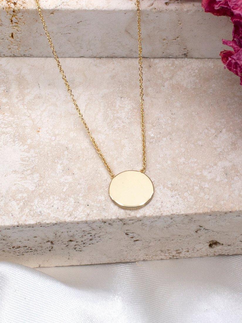 IBB gold disc pendant necklace 9ct 43cm, imported from the UK