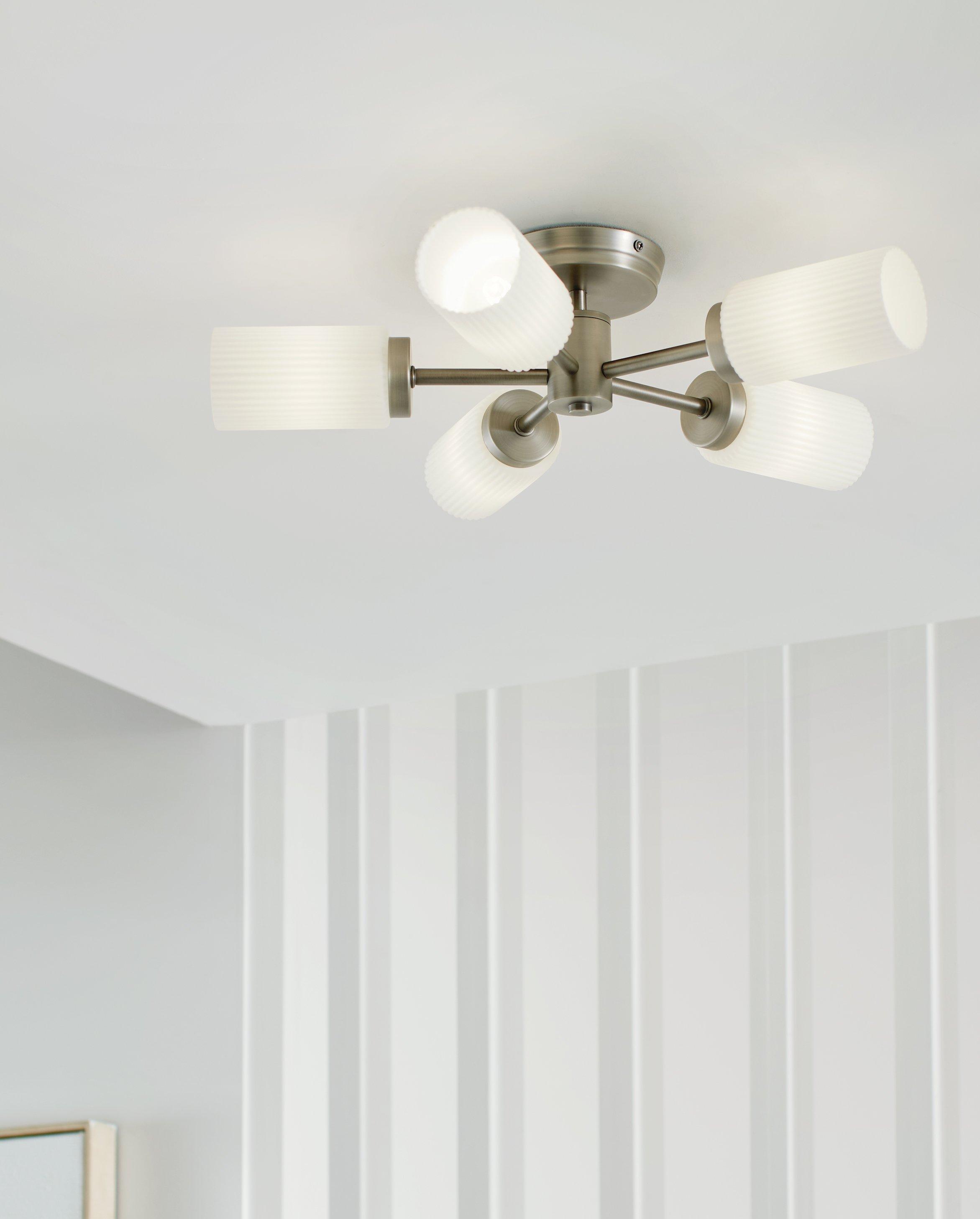 John Lewis Brompton flush ceiling light with five arms H12xW50xD50cm, UK version