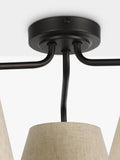 John Lewis Fulham 3 arm semi flush ceiling light with linen shades, UK version