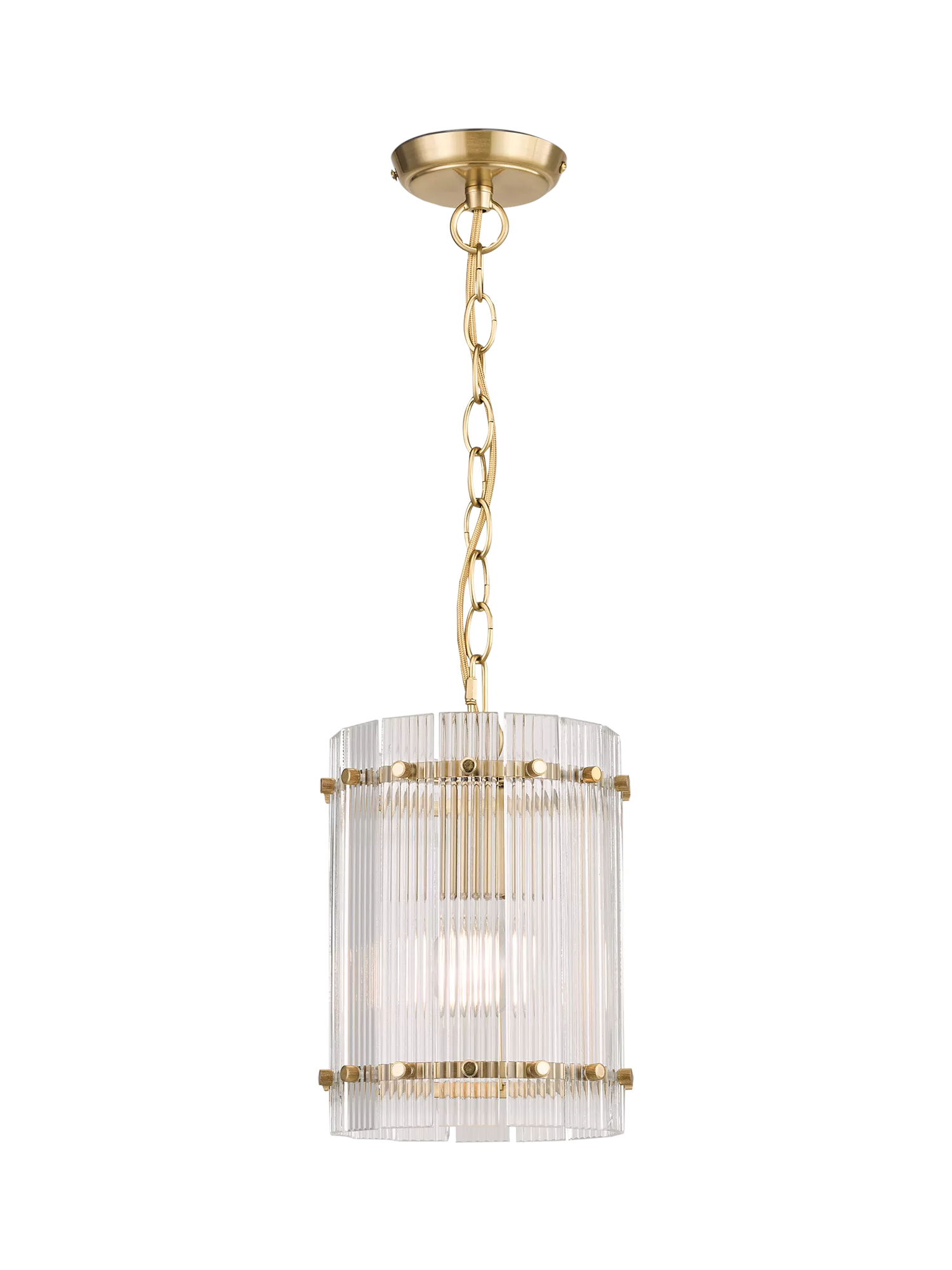 John Lewis textured glass hall pendant antique brass - British product