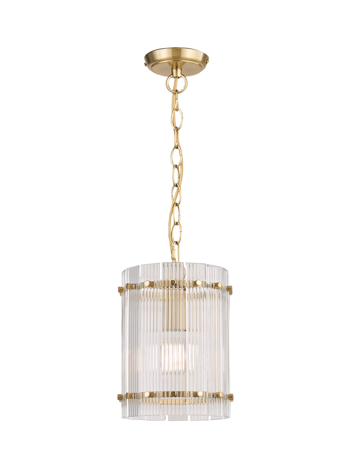 John Lewis textured glass hall pendant antique brass - British product