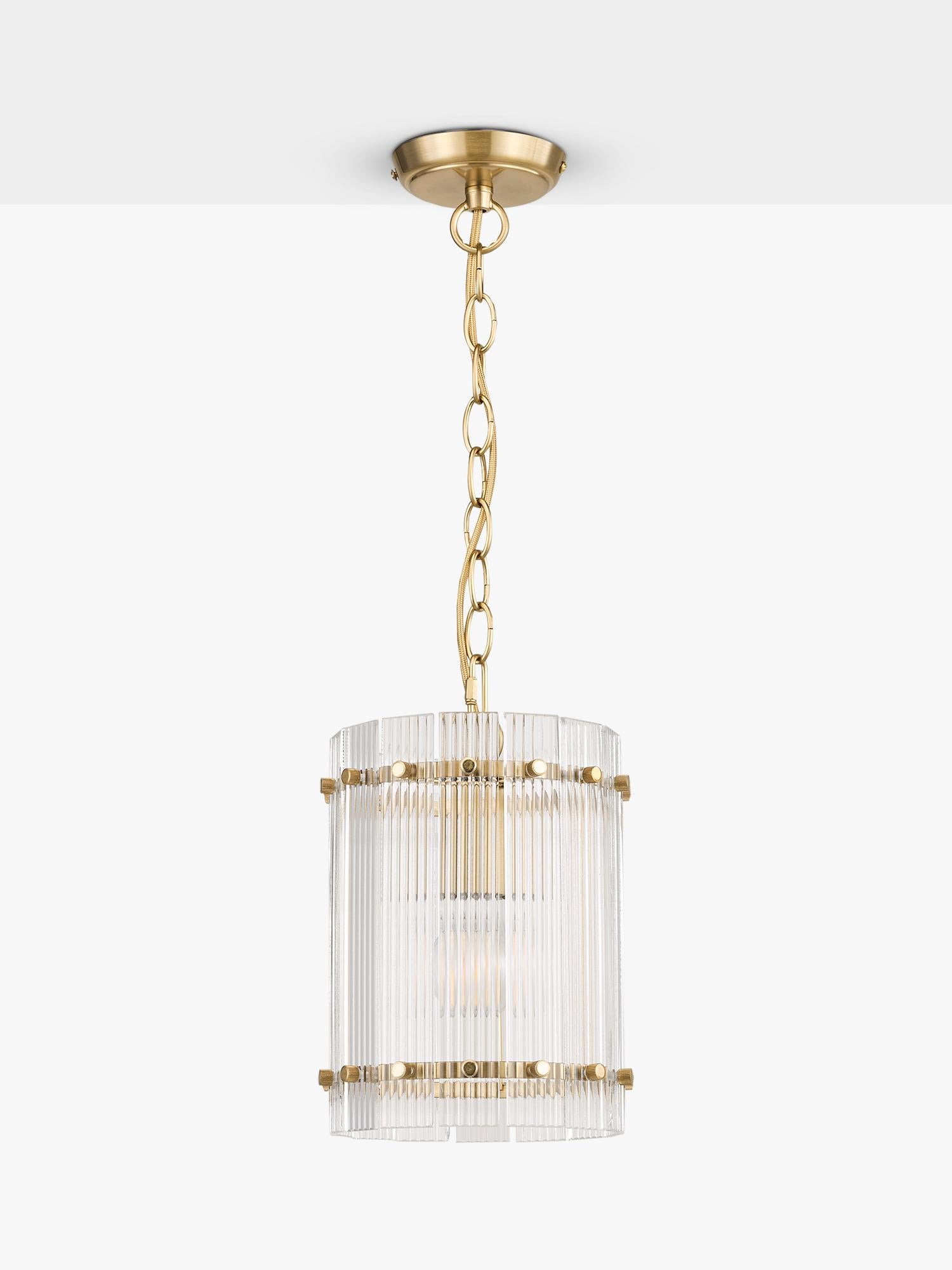 John Lewis textured glass hall pendant antique brass - British product