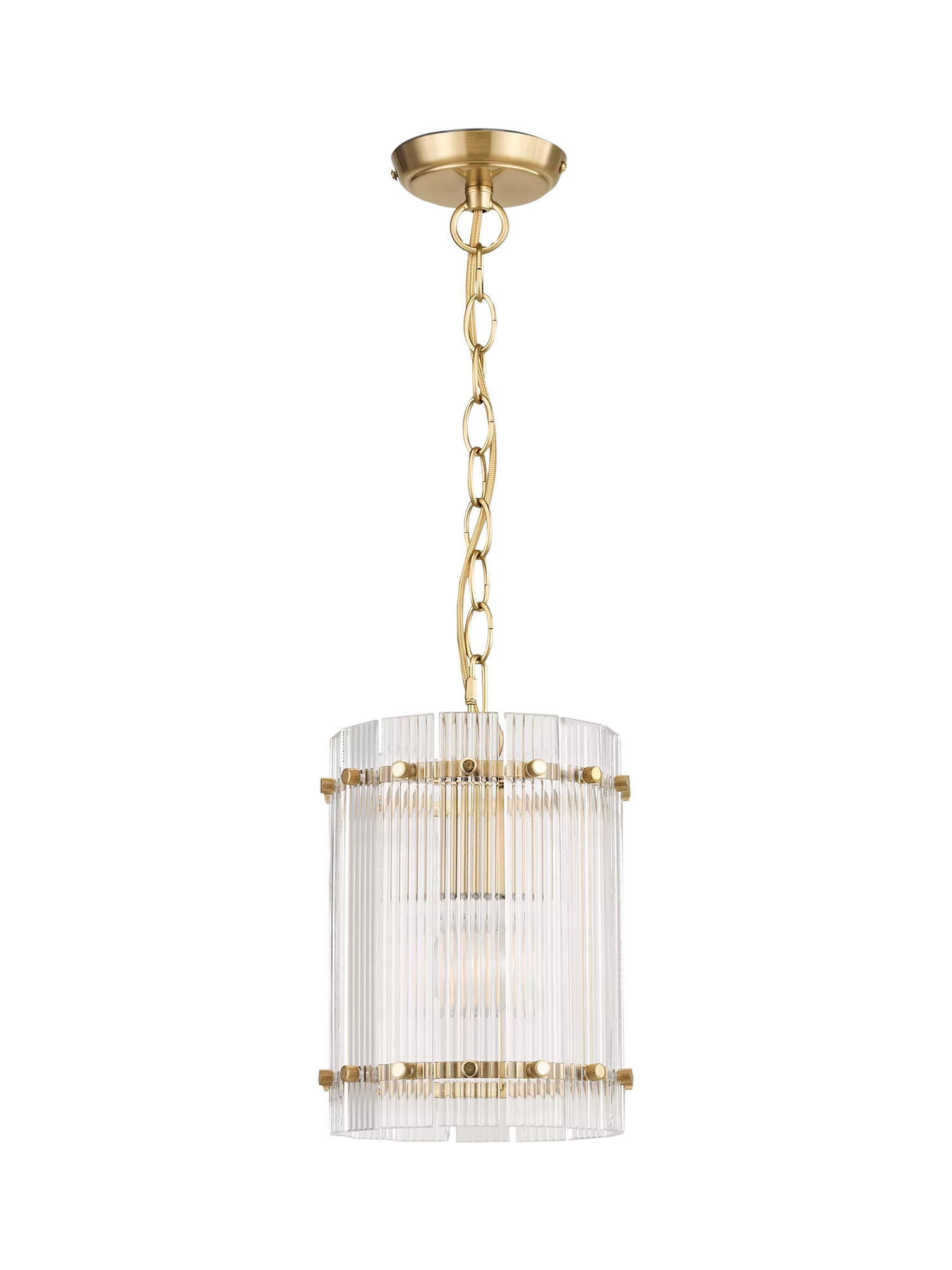 John Lewis textured glass hall pendant antique brass - British product