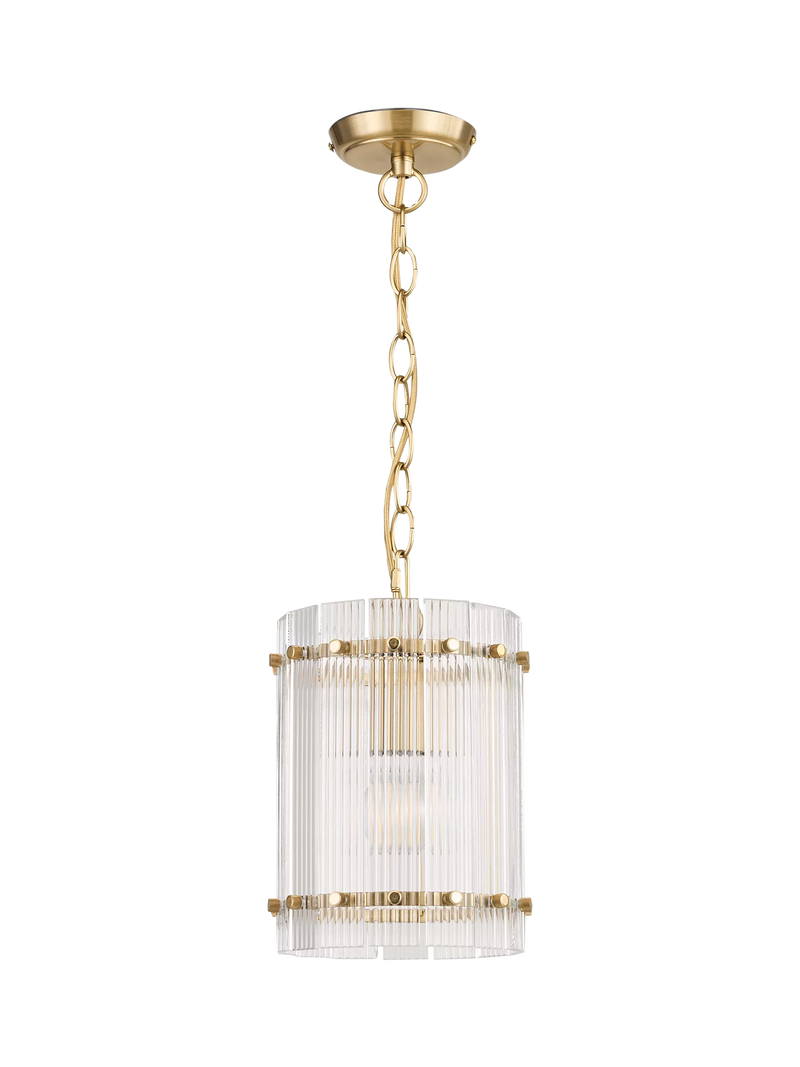 John Lewis textured glass hall pendant antique brass - British product