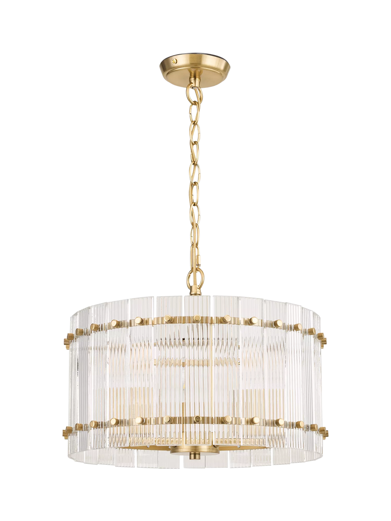 John Lewis textured glass pendant light antique brass (British brand)