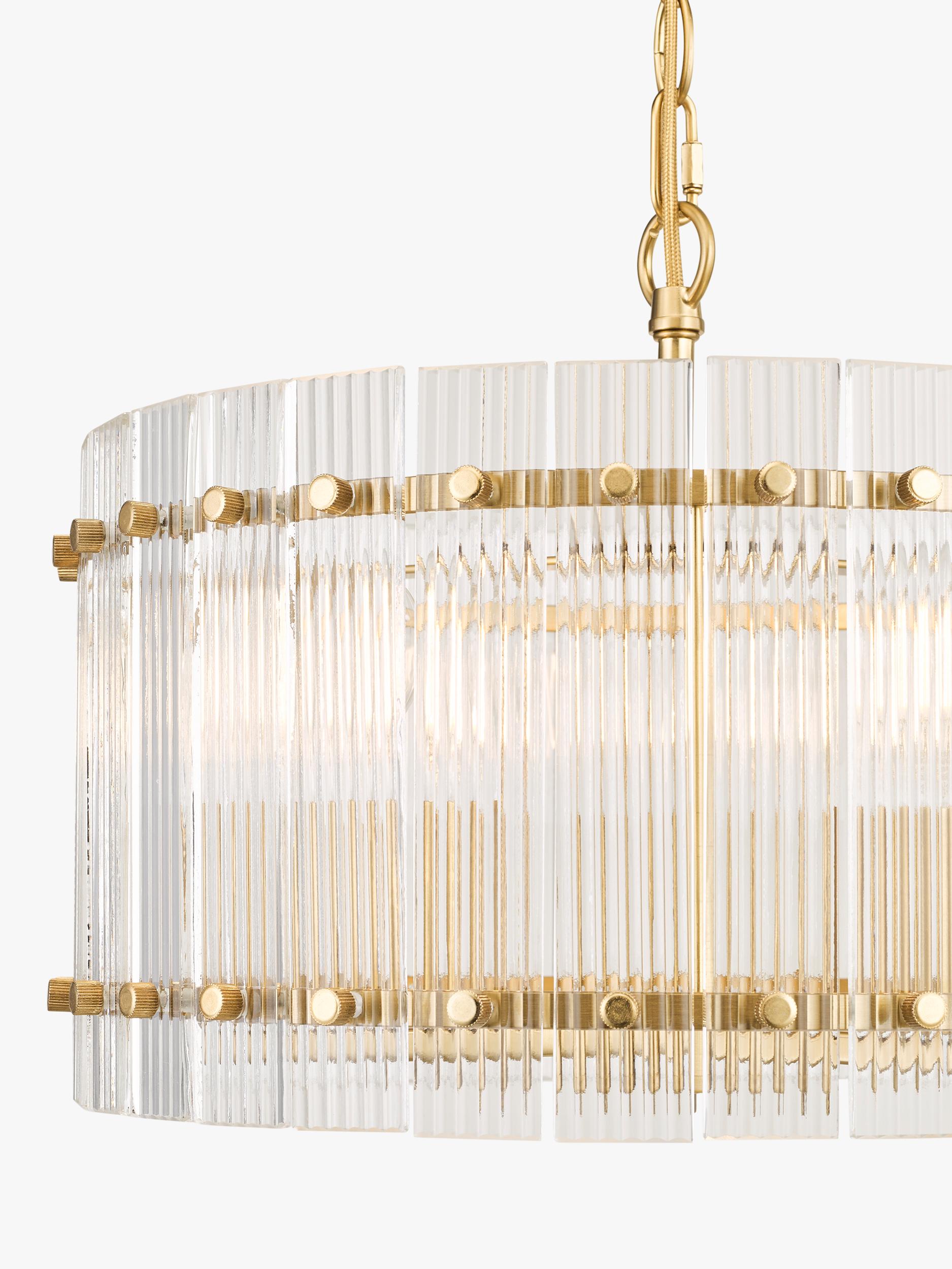 John Lewis textured glass pendant light antique brass (British brand)