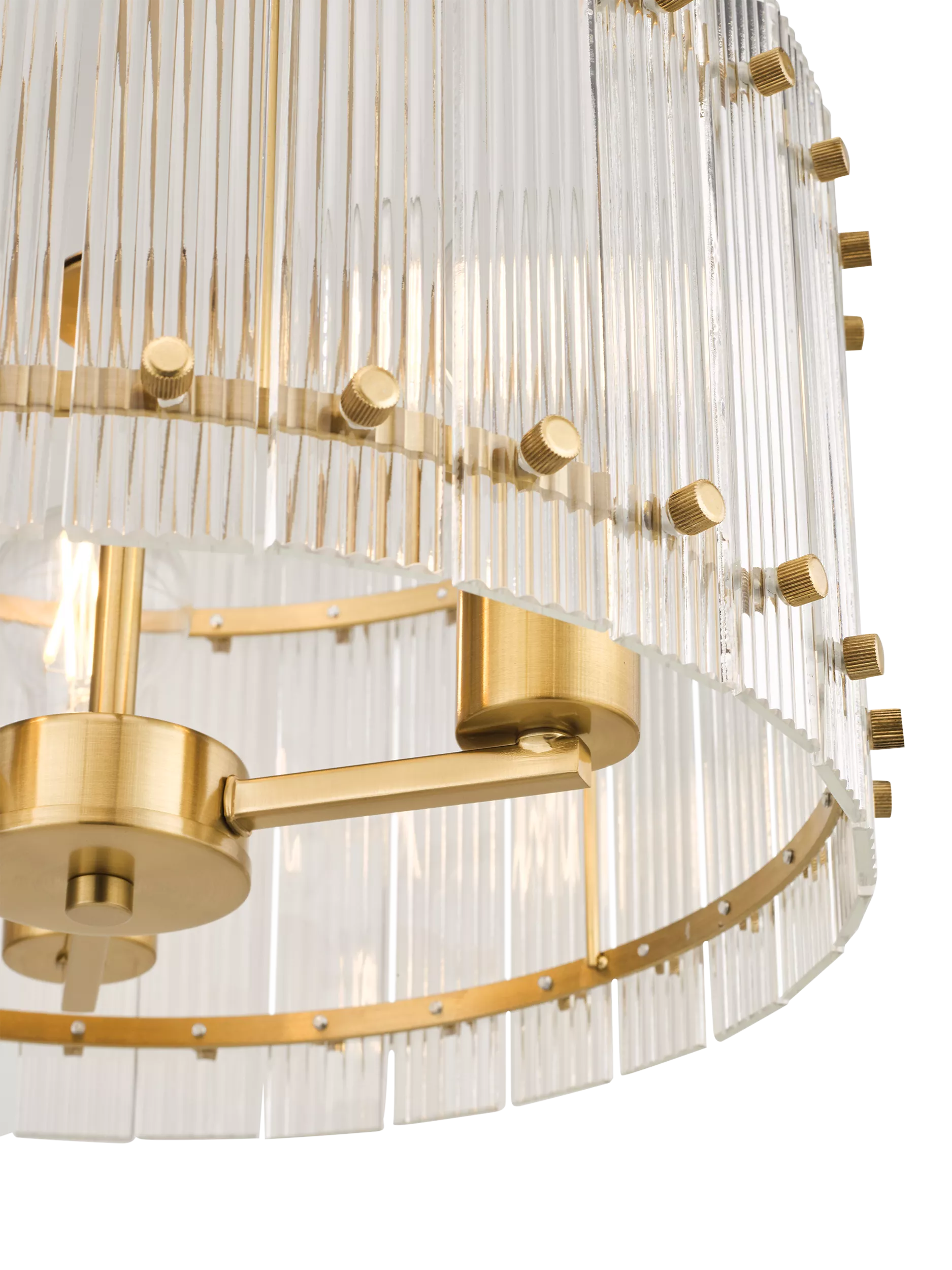John Lewis textured glass pendant light antique brass (British brand)