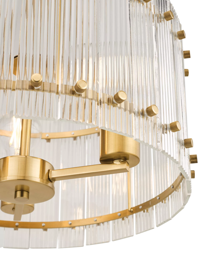 John Lewis textured glass pendant light antique brass (British brand)