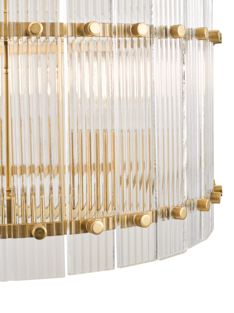 John Lewis textured glass pendant light antique brass (British brand)