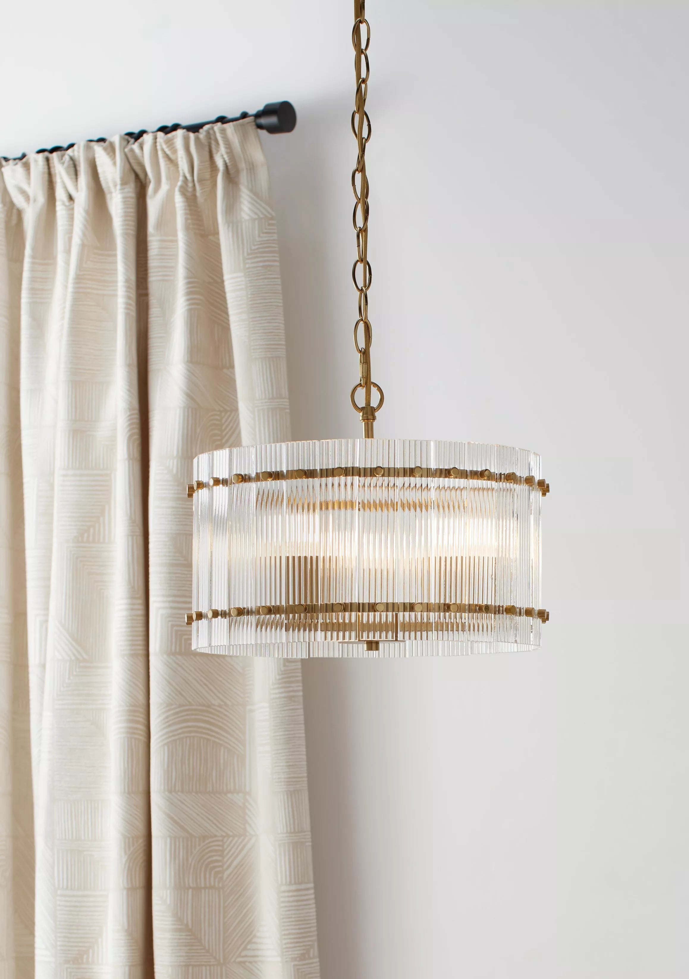 John Lewis textured glass pendant light antique brass (British brand)