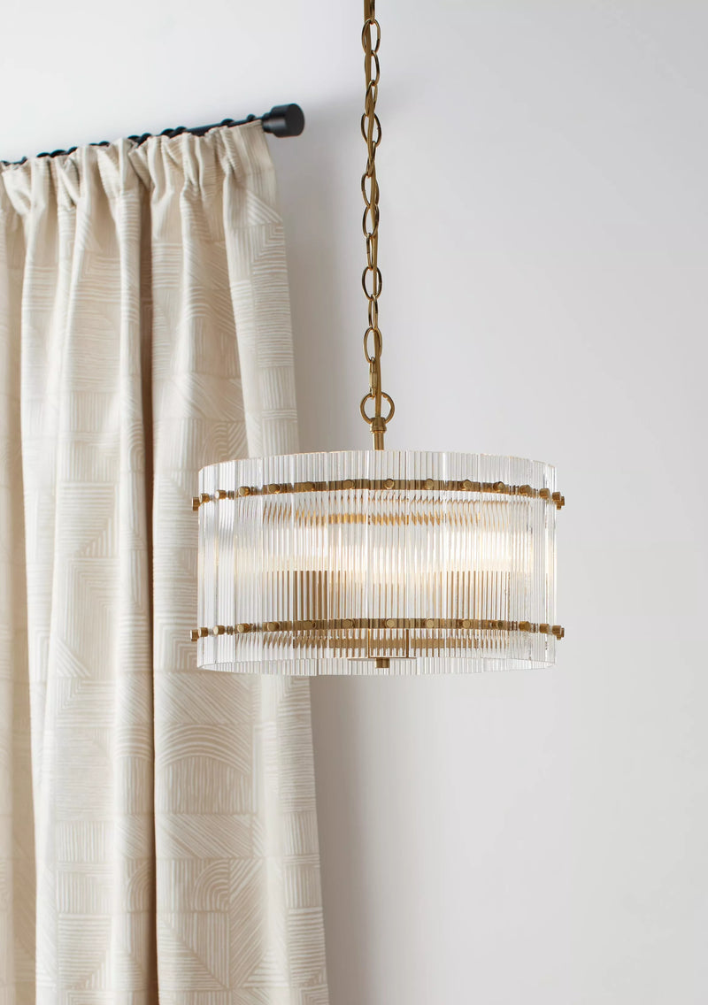 John Lewis textured glass pendant light antique brass (British brand)