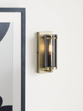 John Lewis Aragon single wall light antique brass smoked glass, imported from the UK