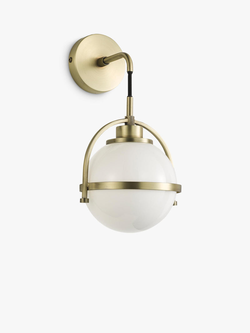 John Lewis Contour Wall Light Opal Glass Antique Finish (British brand)