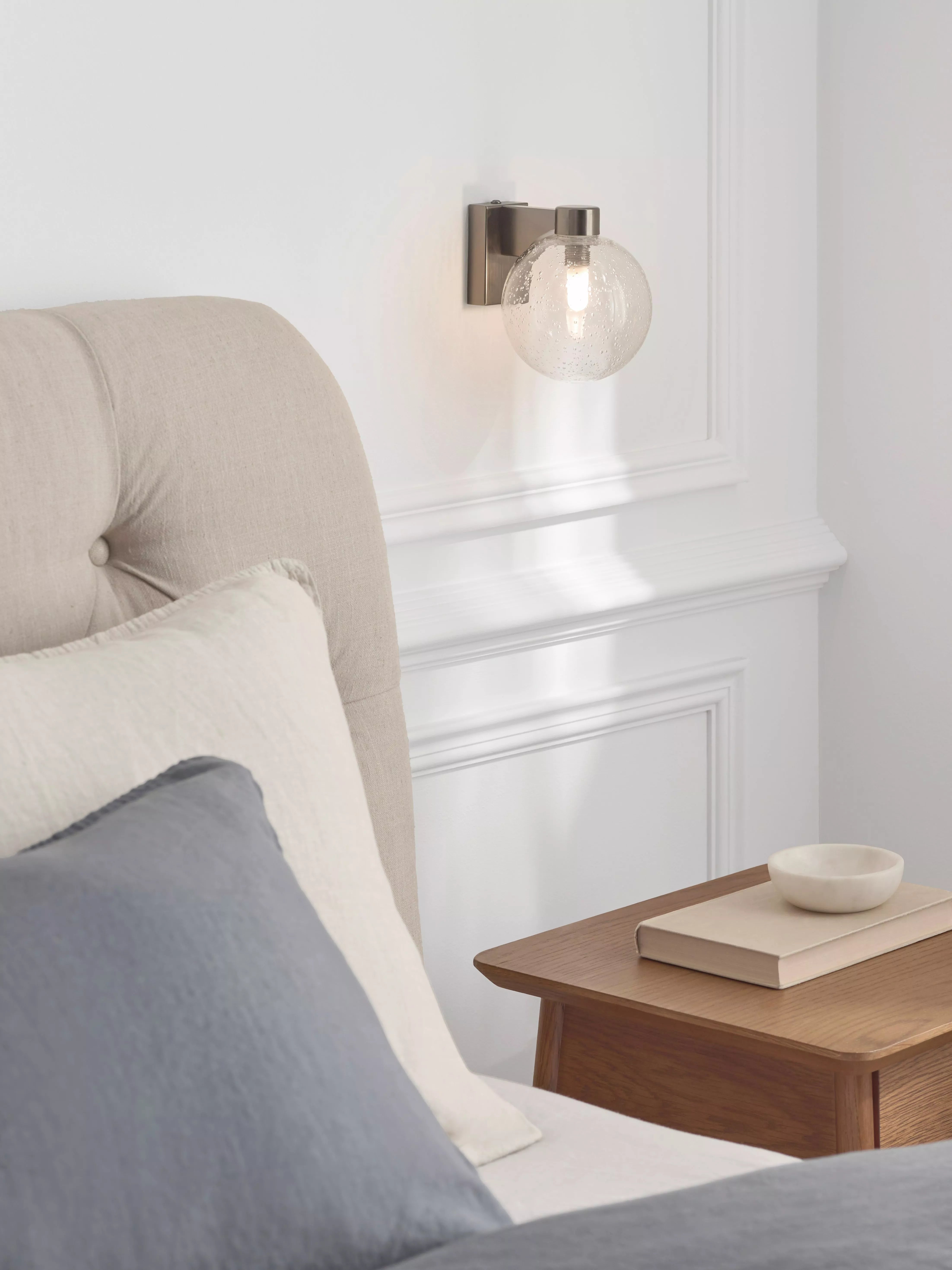 John Lewis wall light bubble glass satin bronze, imported from the UK