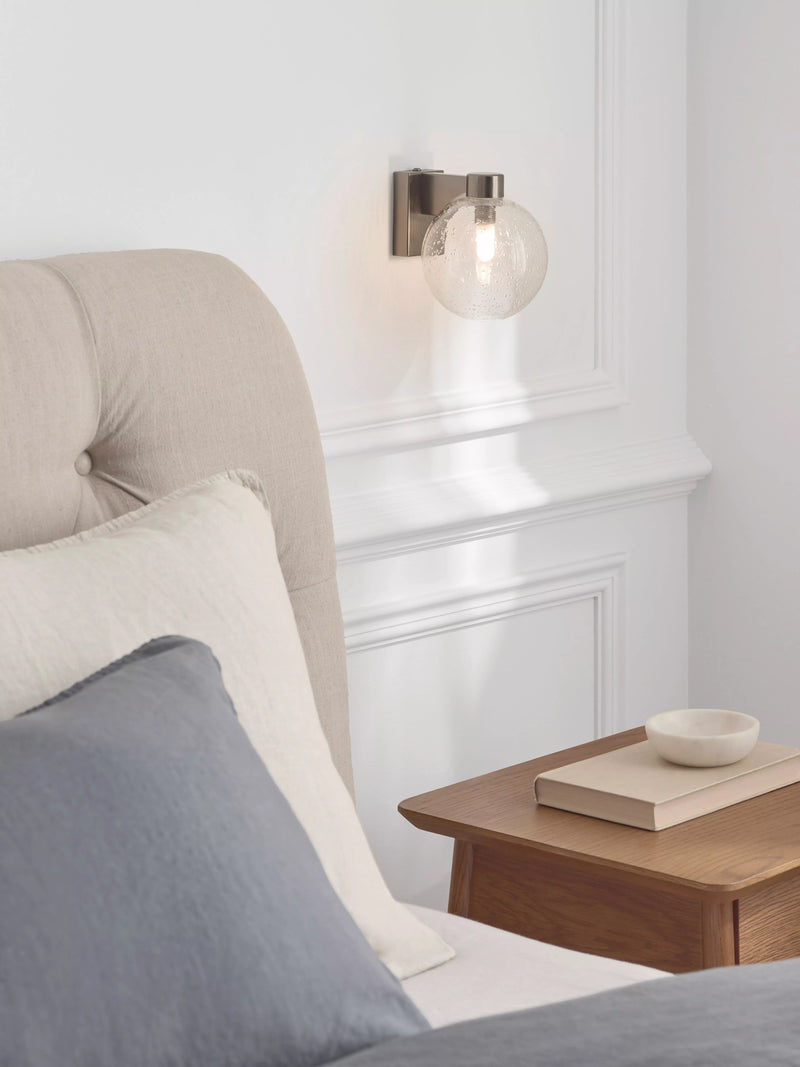 John Lewis wall light bubble glass satin bronze, imported from the UK