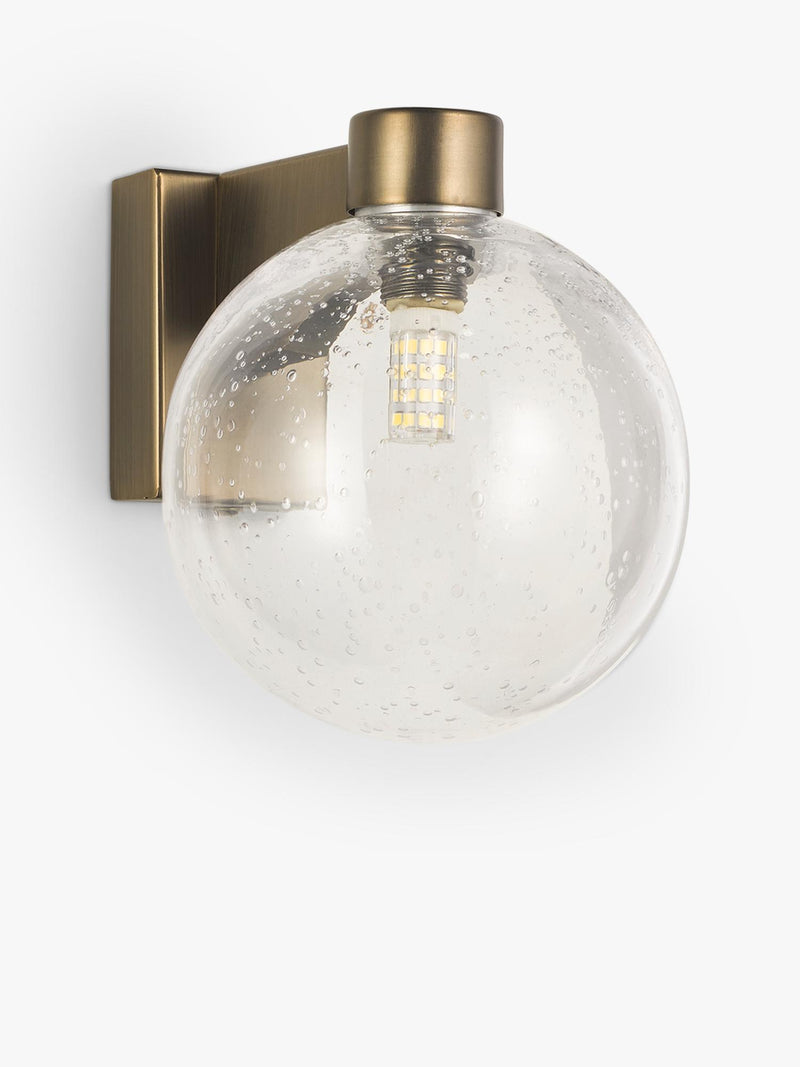 John Lewis wall light bubble glass satin bronze, imported from the UK