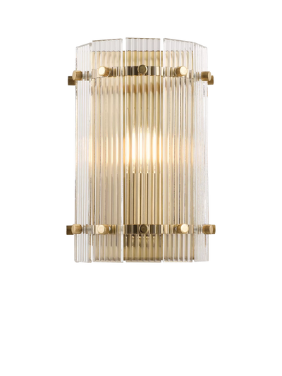 John Lewis John Lewis Textured Glass Wall Light Antique Brass- Buy online at McGrocer