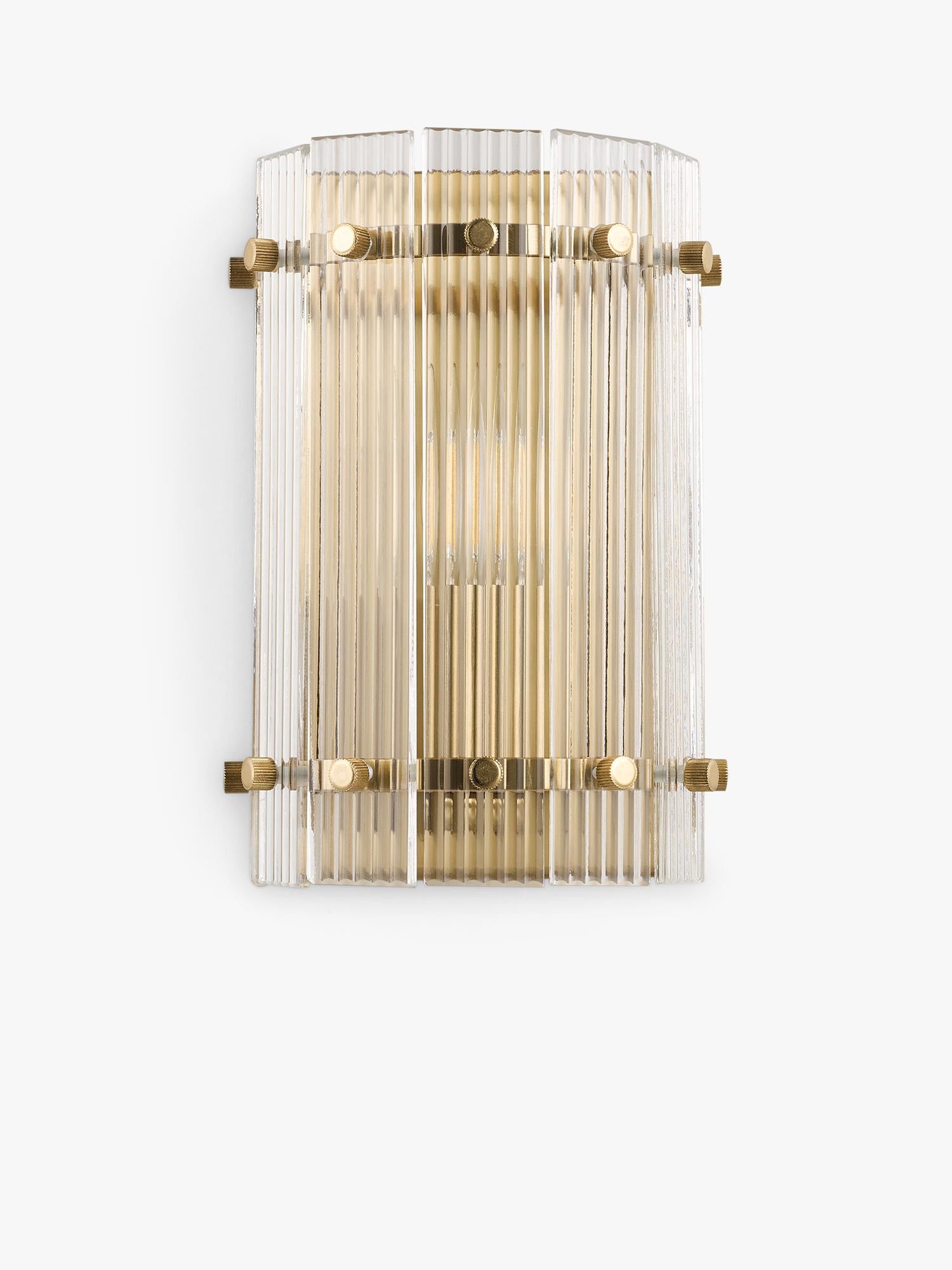 John Lewis textured glass wall light antique brass, UK version