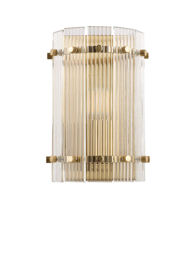 John Lewis textured glass wall light antique brass, UK version