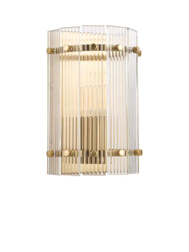 John Lewis textured glass wall light antique brass, UK version