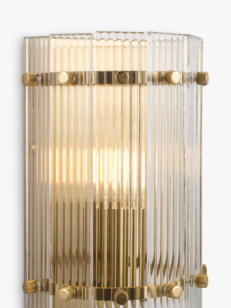 John Lewis textured glass wall light antique brass, UK version