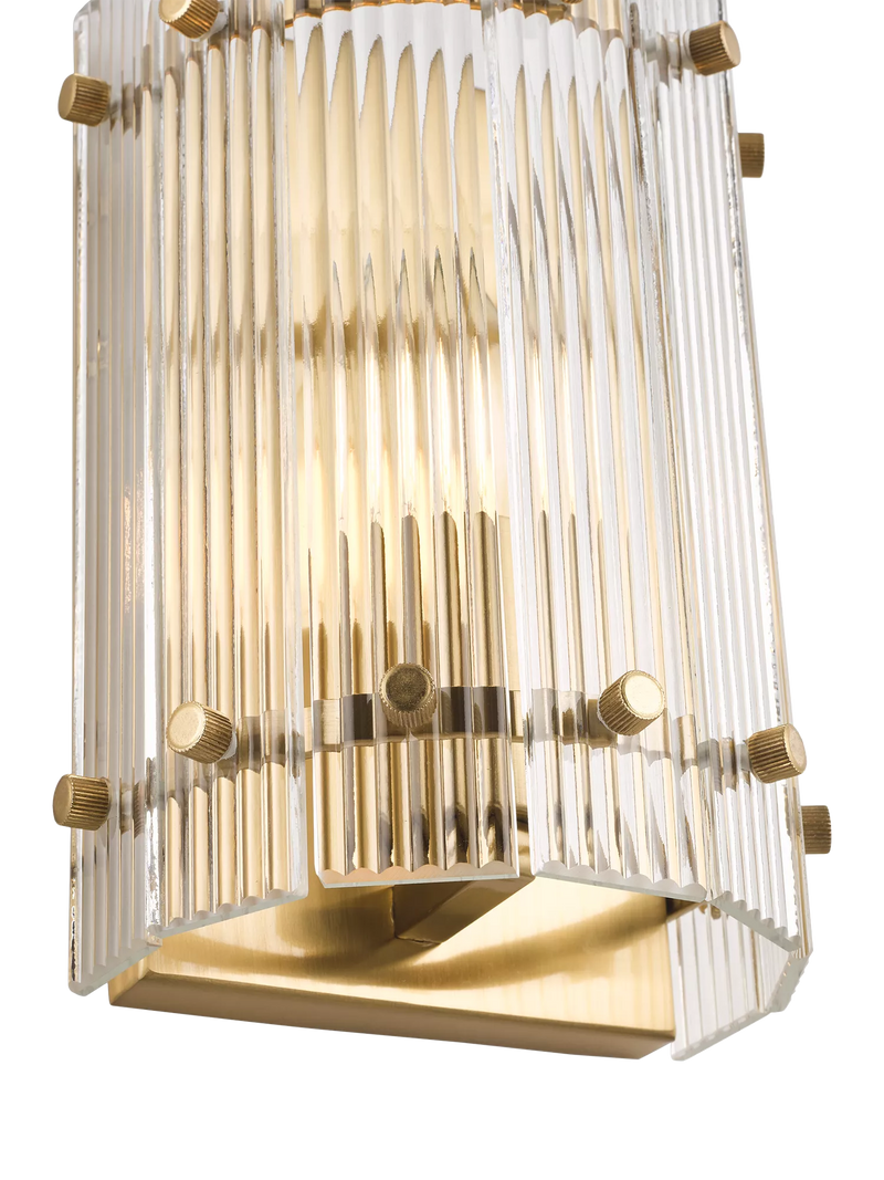 John Lewis textured glass wall light antique brass, UK version