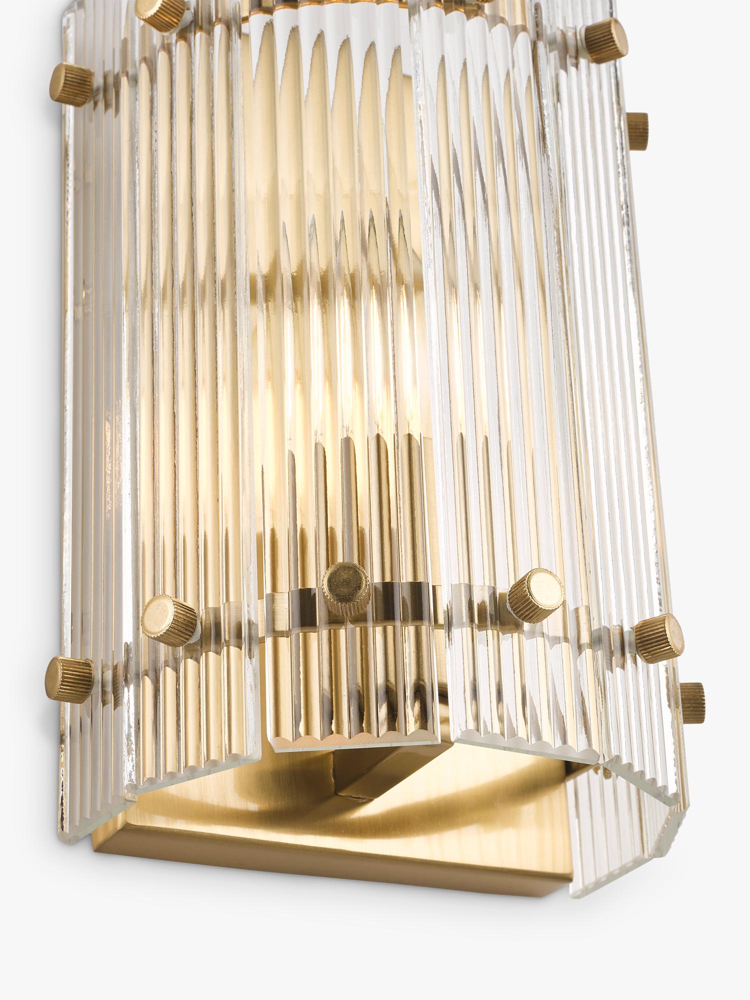 John Lewis textured glass wall light antique brass, UK version