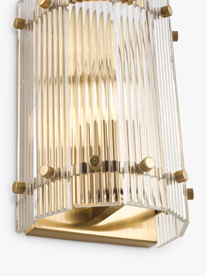 John Lewis textured glass wall light antique brass, UK version