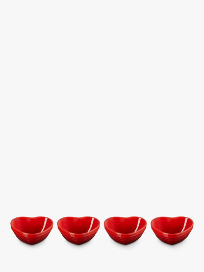 Mini Heart-Shaped Stoneware Bowl Set of 4, 80ml Each