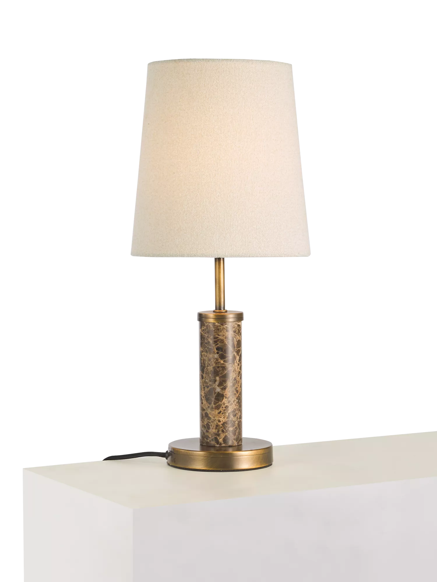John Lewis Malcolm marble base table lamp with cream shade, UK version