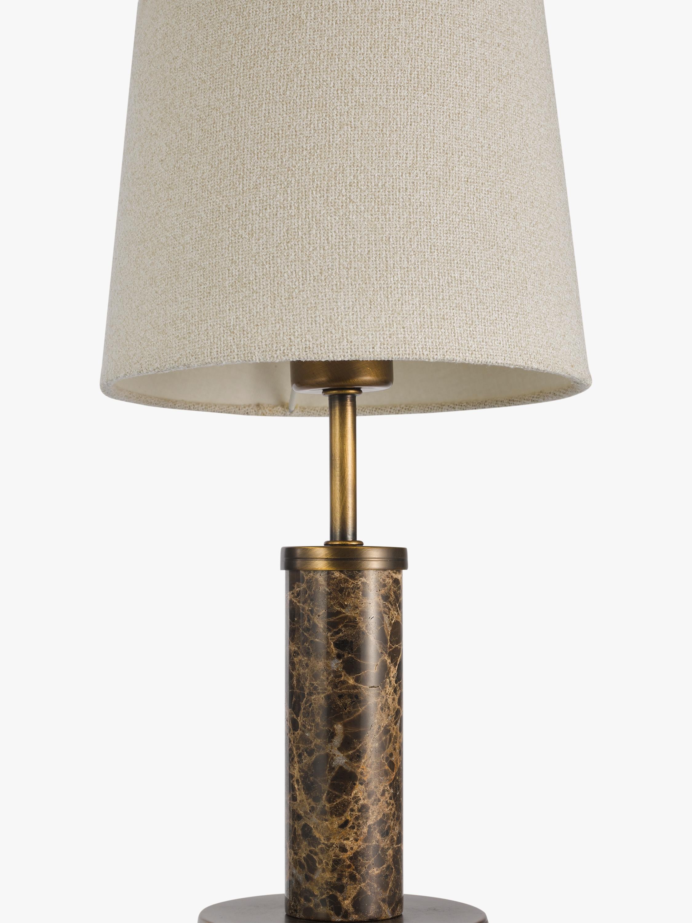 John Lewis Malcolm marble base table lamp with cream shade, UK version