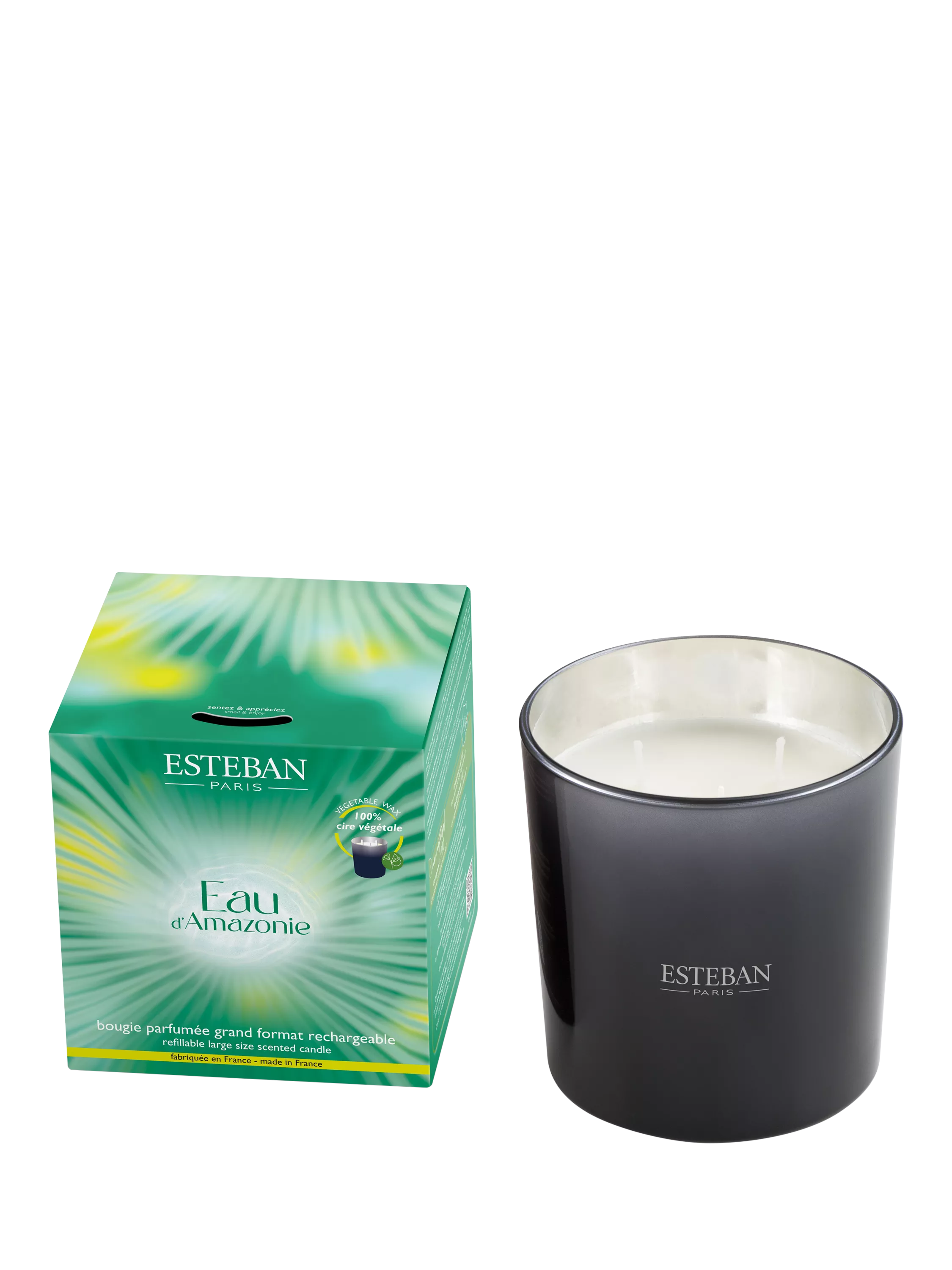 Esteban Eau d'Amazonie 3 Wick Scented Candle 450g - British product