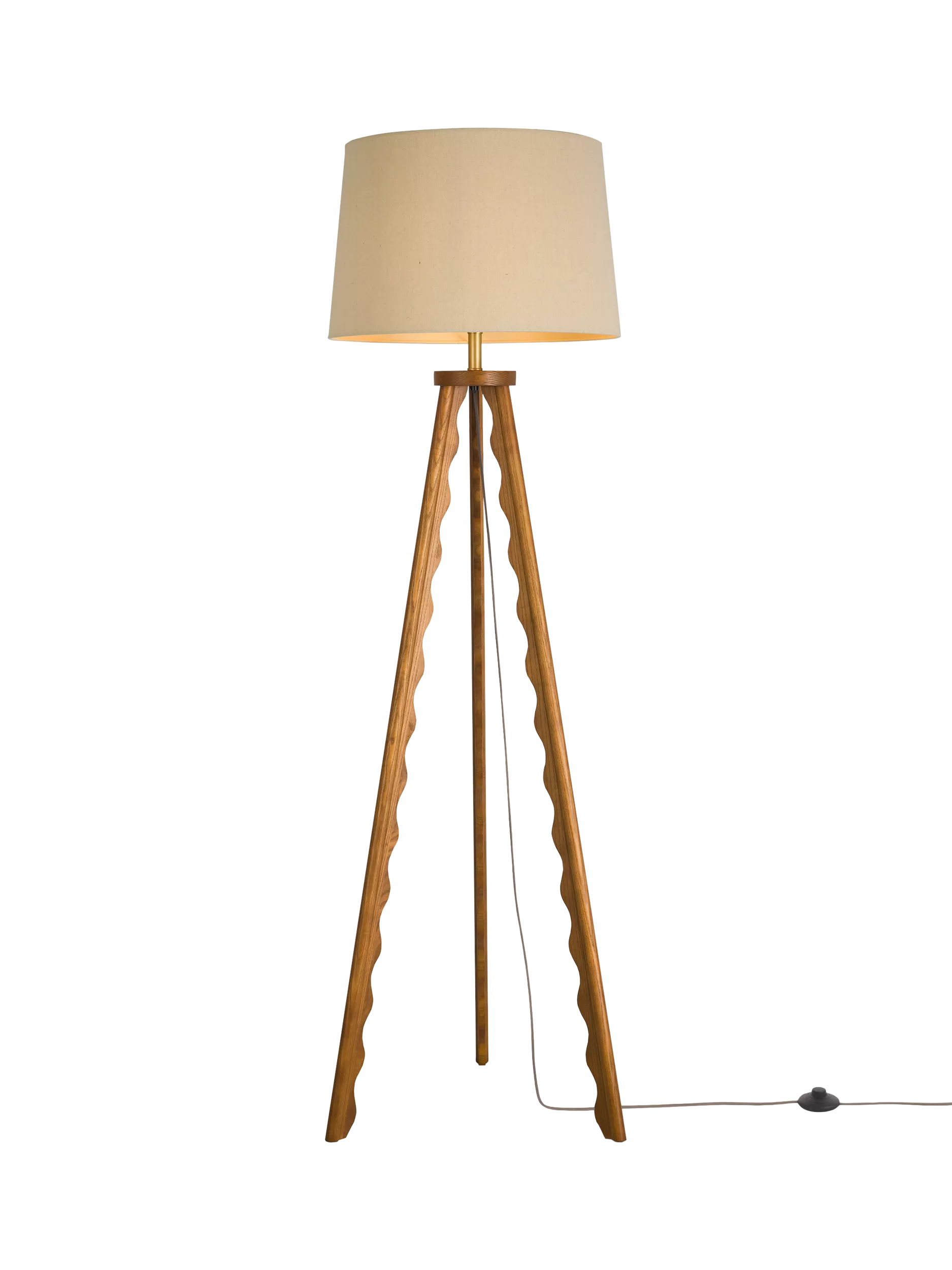 John Lewis Wiggle tripod floor lamp walnut (British brand)