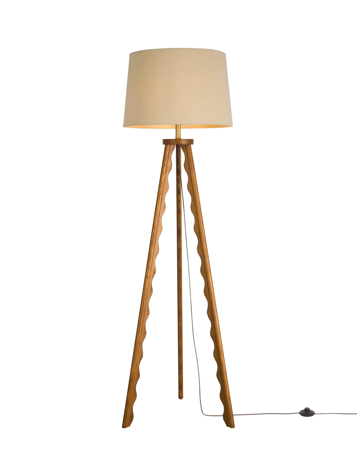 John Lewis Wiggle tripod floor lamp walnut (British brand)