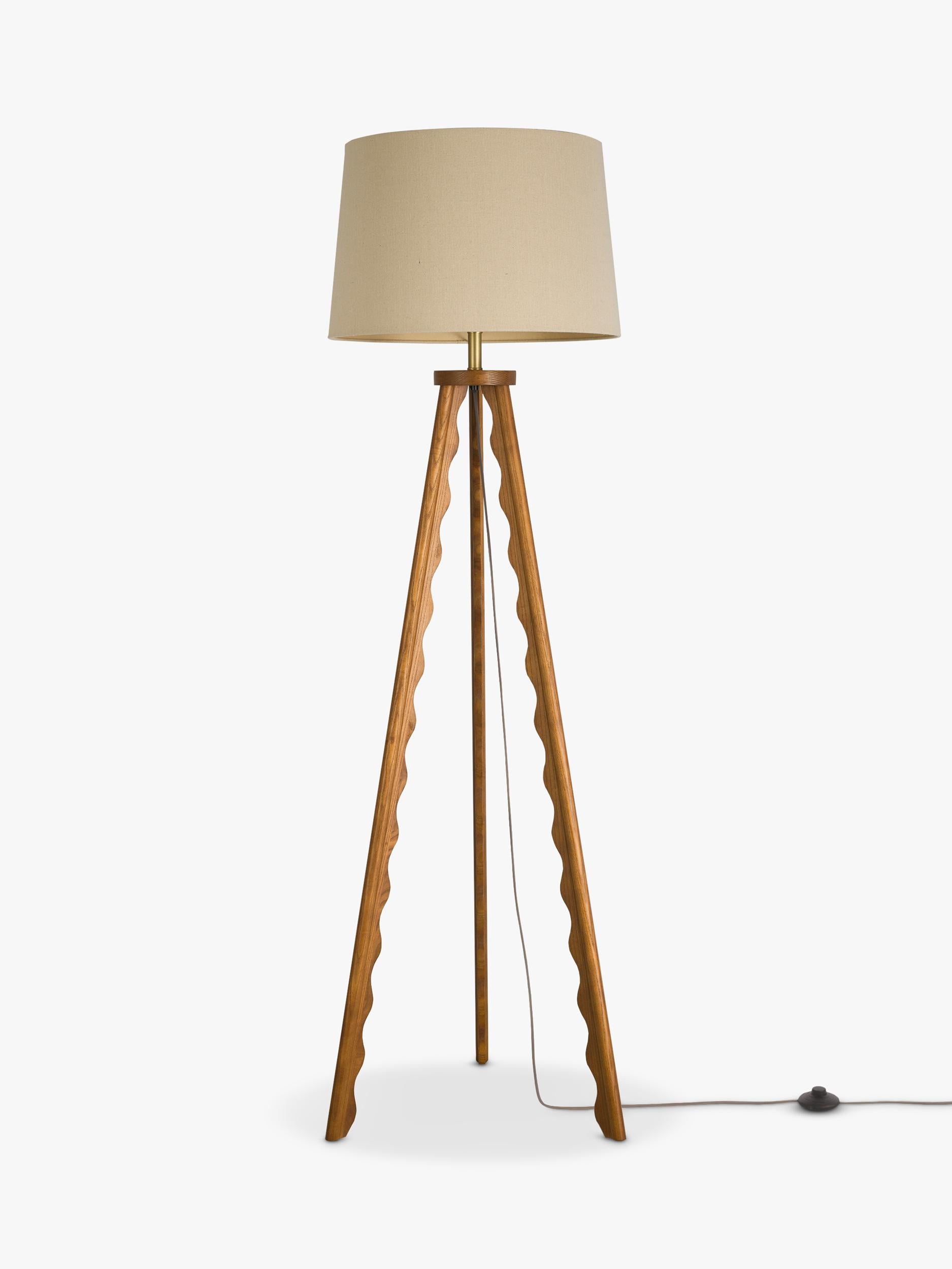 John Lewis Wiggle tripod floor lamp walnut (British brand)