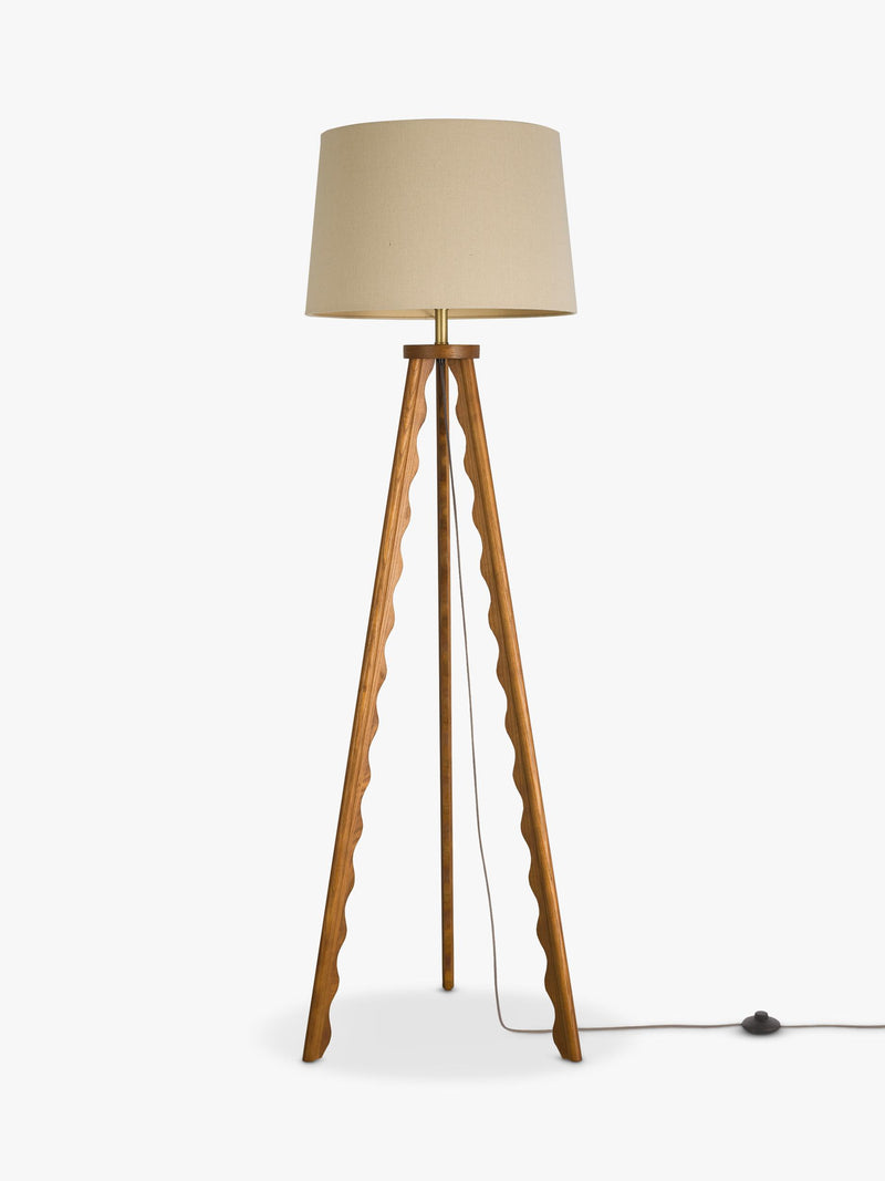 John Lewis Wiggle tripod floor lamp walnut (British brand)